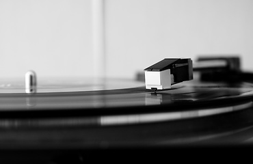 Image showing Vinyl record spinning