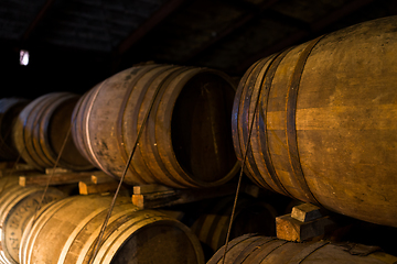 Image showing Wooden beer barrel