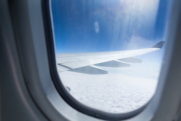 Image showing Blue sky in window plane