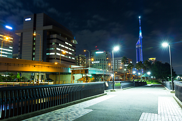 Image showing Fukuoka cityscape at night