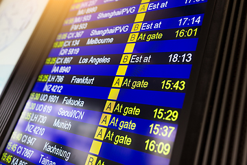 Image showing Flight information display screen board