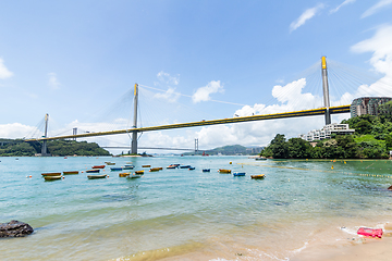 Image showing Ting Kau bridge in Hong Kong 