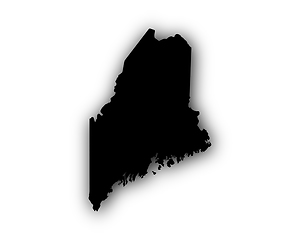 Image showing Map of Maine with shadow