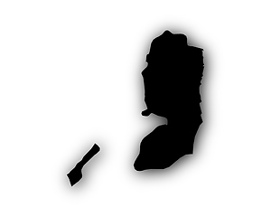 Image showing Map of Palestine with shadow