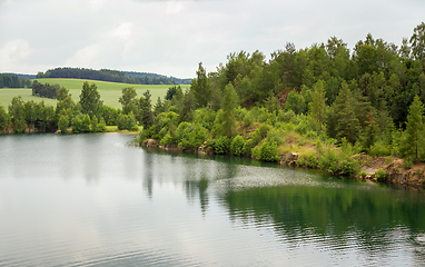 Image showing abandoned flooded quarry, Czech republic