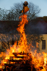 Image showing big fire, burning witches