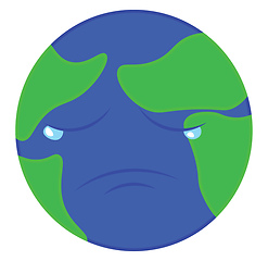 Image showing Sad face of earth vector or color illustration