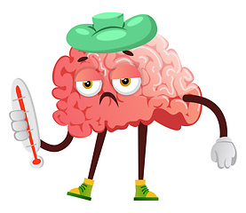Image showing Brain has a fever, illustration, vector on white background.