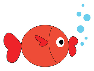 Image showing Cute pink fish vector or color illustration