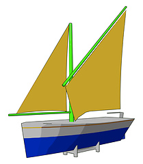 Image showing The sailboat toy vector or color illustration