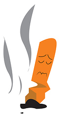 Image showing A sad cigarette vector or color illustration