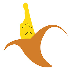 Image showing Sad peeled yellow banana vector or color illustration