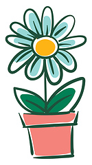 Image showing Vector illustration on white background of a daisy flower in a f