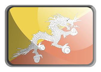 Image showing Vector illustration of Bhutan flag on white background.