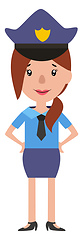 Image showing A policewoman in uniform illustration vector on white background
