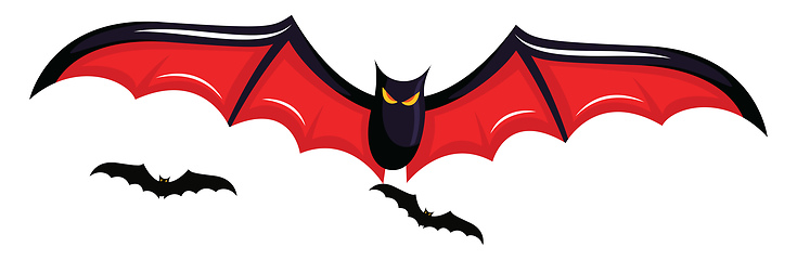 Image showing Vector illustration on white background of black and red scary b