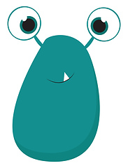 Image showing A blue smiling monster vector or color illustration