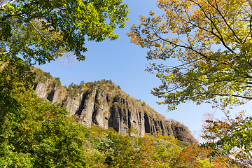 Image showing Volcanic cliff in Japan