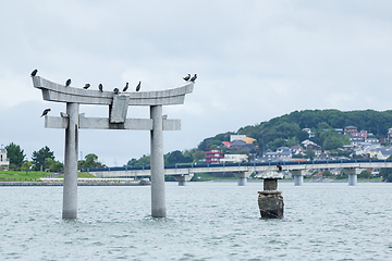 Image showing Stone torii in Fukuoka city