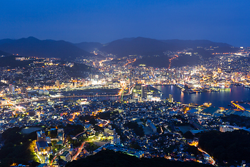 Image showing Nagasaki city at night