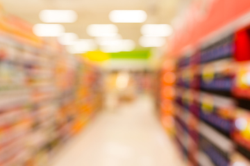 Image showing Abstract blurred supermarket aisle 