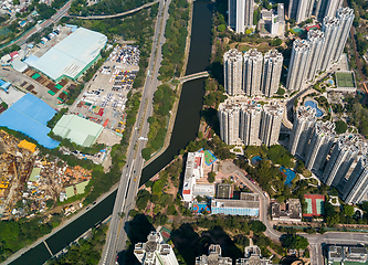 Image showing Aerial view of Hong Kong skyline