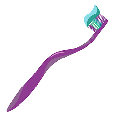 Image showing Purple toothbrush vector or color illustration