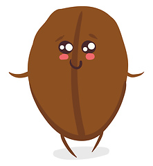Image showing A cute happy coffee bean vector or color illustration