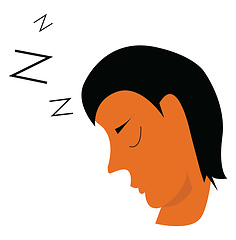 Image showing A man with sleepy eyes vector or color illustration