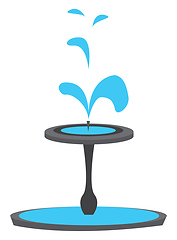 Image showing Simple vector illustration of a blue fountain on white backgroun