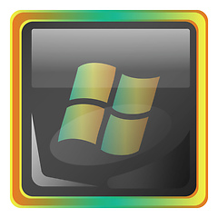 Image showing Window grey vector icon illustration with colorful details on wh