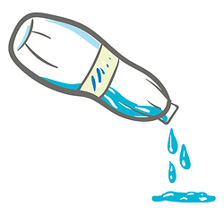 Image showing Water bottle tilted to pour out water vector or color illustrati