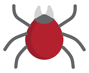 Image showing Big red bug illustration vector on white background 