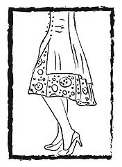 Image showing A lady wearing stylish stilettos vector or color illustration