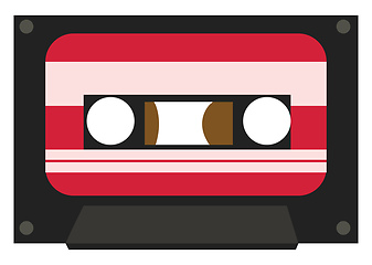 Image showing An old cassette used for playing music vector color drawing or i