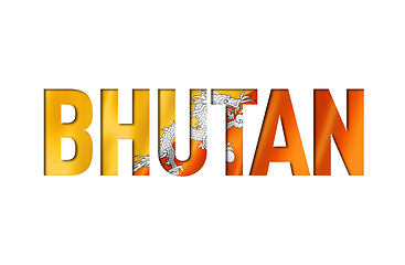 Image showing buthan flag text font