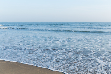 Image showing Blue ocean on sandy beach