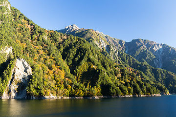 Image showing Water lake in Kurobe Dam