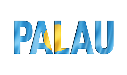 Image showing palau flag text font