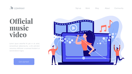 Image showing Music video concept landing page.