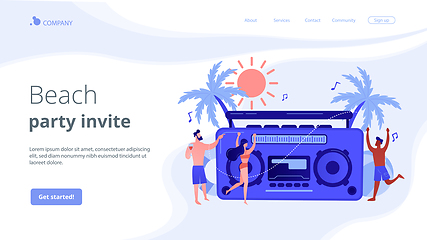 Image showing Beach party concept landing page.