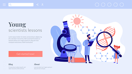 Image showing Science camp concept landing page.