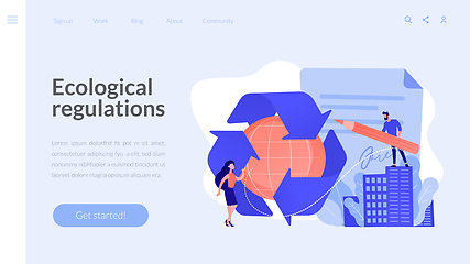 Image showing Government mandated recycling concept landing page.