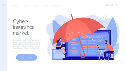 Image showing Cyber insurance concept landing page.