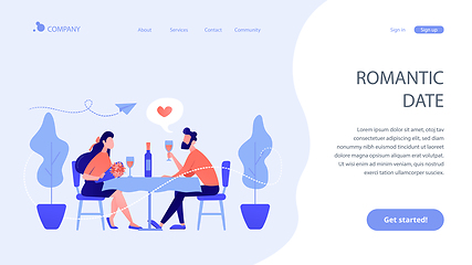 Image showing Romantic date concept landing page.