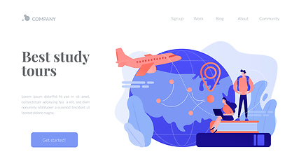 Image showing Educational tourism concept landing page