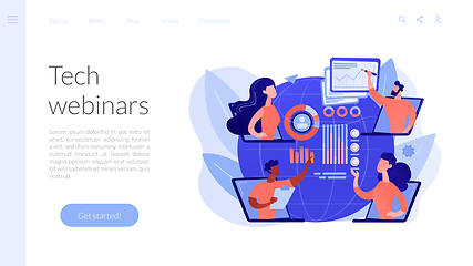 Image showing Online tech talks concept landing page