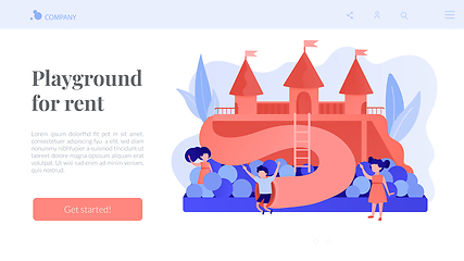 Image showing Kids playground concept landing page.