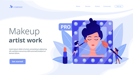 Image showing Professional makeup concept landing page.