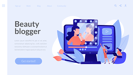 Image showing Beauty blogger concept landing page.